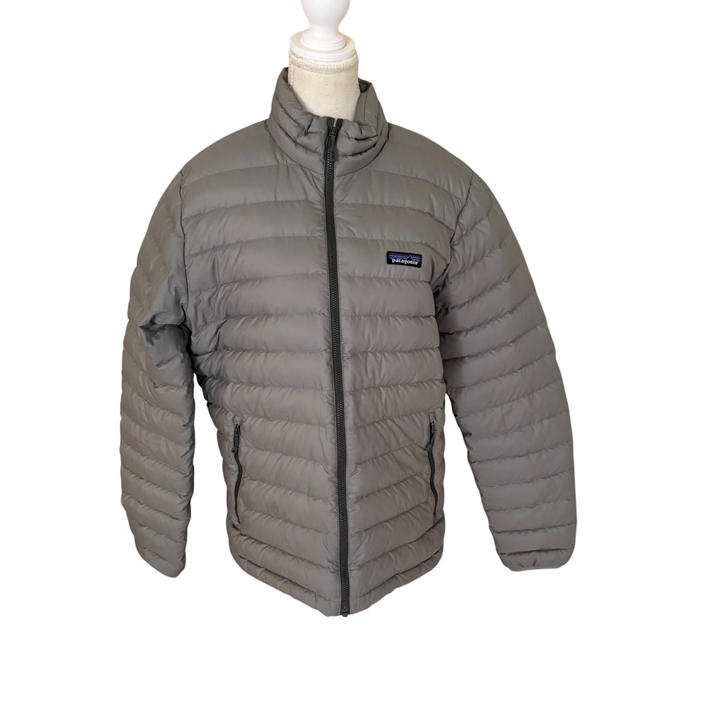 PATAGONIA Down Sweater Jacket Men's Medium Gray Goose Down Puffer Lightweigh